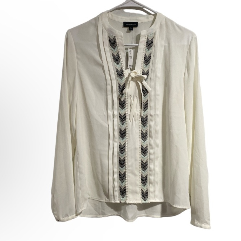 The limited blouse embroidered lace up detail shirt NEW‎ small